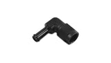 Vibrant -6AN to 3/8in Hose Barb 90 Degree Adapter - Anodized Black - 12026
