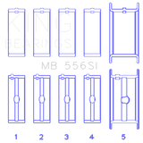 King Chevrolet 396/400/427/502 (Undersize 0.10in) SI-Series Main Bearing Set - MB556SI010