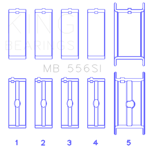 King Chevrolet 396/400/427/502 (Undersize 0.40in) SI-Series Main Bearing Set - MB556SI040