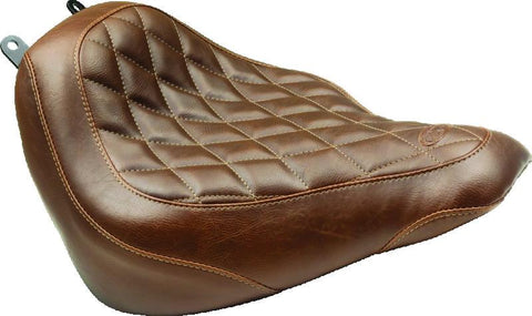 Mustang 18-21 Harley Heritage Classic, Deluxe Wide Tripper Solo Seat Diamond Stitch - Brown - 83005