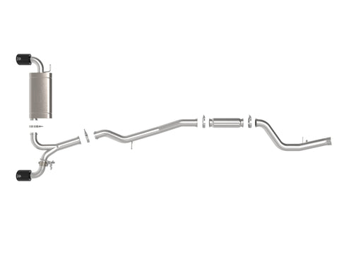 aFe POWER Takeda 2021 Toyota Supra 2.0L (t) 2.5in-3in 304 SS CB Exhaust w/ Black Tips - 49-36050-B