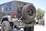 DV8 Offroad 07-18 Jeep Wrangler JK Rear Aluminum Bumper w/ Tire Carrier - Black - RBSTTB-01