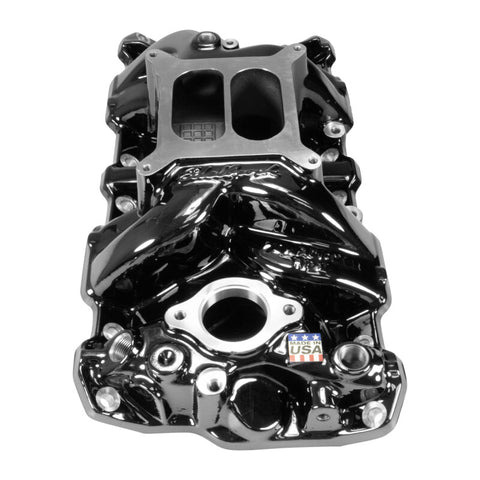 Edelbrock Chevy SB Performer RPM Intake Manifold - Black Plasma Finish - 7101-BP