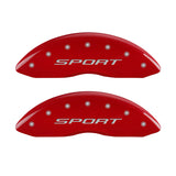MGP 4 Caliper Covers Engraved Front & Rear 2015/Sport Red Finish Silver Char 2018 Ford Fusion - 10244SSPTRD