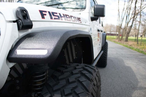 Fishbone Offroad 2018+ Jeep Wrangler JL/JLU/2020+ Gladiator JT Steel Front Fender Flares - Black - FB23454F