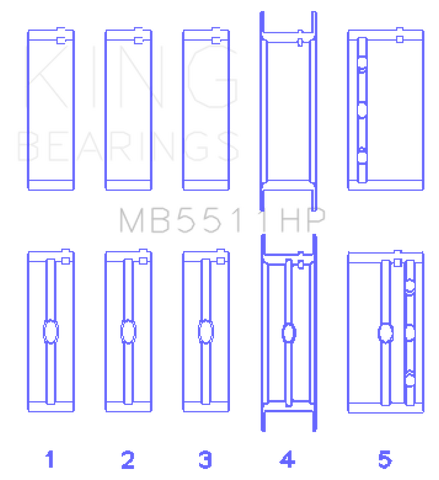 King GM 326/350/389/400 w/ 3in Main (Size STD) Main Bearing Set - MB5511HP