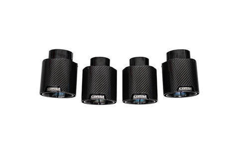 Corsa 20-25 Chevrolet Corvette C8 RWD 4.5in Carbon Fiber Black PVD Tip Kit (For Corsa Exhaust Only) - 21109CFBLK