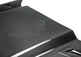 Anderson Composites 15-17 Ford Mustang (Excl. GT350/GT350R) Type-G Double Sided Hood - AC-HD15FDMU-AT-DS