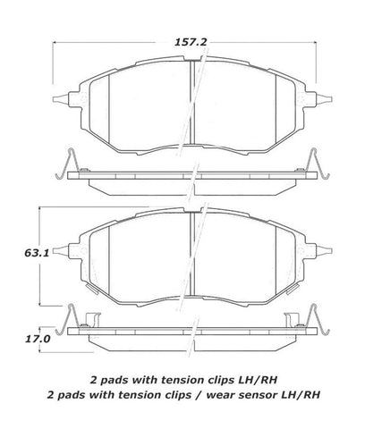 StopTech Street Touring 05-08 Legacy 2.5 GT Front Brake Pads - 308.10780