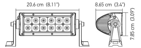 Hella Value Fit 8in Light - 36W Dual Row White Housing Flood Beam - LED - 357208011