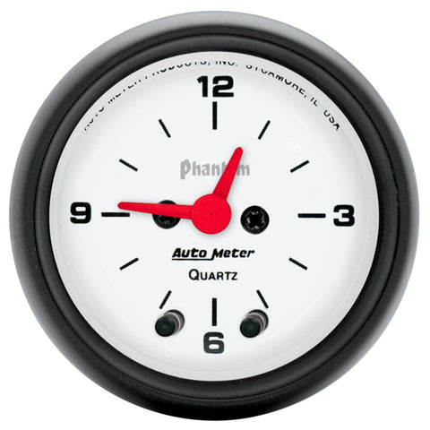 Autometer Phantom 52mm 12V Electronic Clock Gauge - 5785