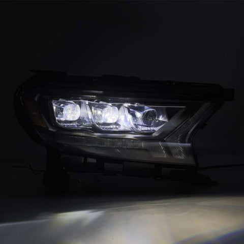 AlphaRex 19-21 Ford Ranger NOVA LED Proj Headlights Plank Style Black w/Activ Light/Seq Signal/DRL - 880124