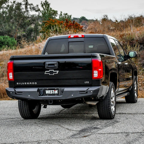 Westin 14-18 Chevy Silverado 1500 Pro-Series Rear Bumper - Textured Black - 58-421005