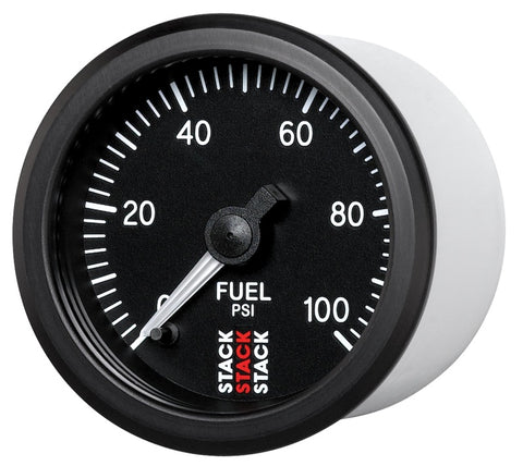 Autometer Stack 52mm 0-100 PSI 1/8in NPTF Male Pro Stepper Motor Fuel Pressure Gauge - Black - ST3306
