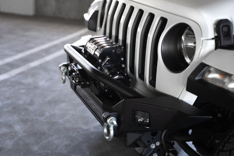DV8 Offroad 18-23 Jeep Wrangler JL / 20-23 Jeep Gladiator JT FS-7 Mid-Width Winch Front Bumper - FBJL-07