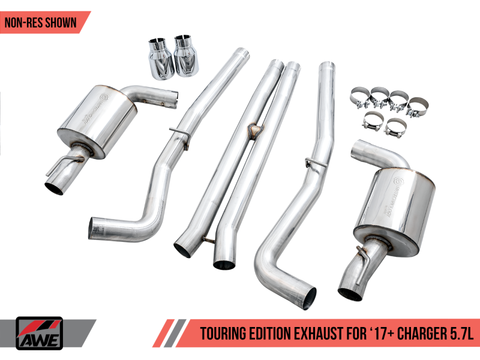 AWE Tuning 2017+ Dodge Charger 5.7L Track Edition Exhaust - Diamond Black Tips - 3015-33134