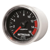 Autometer GS 2 1/16in. 1600PSI Nitrous Fuel Pressure Gauge - 3874