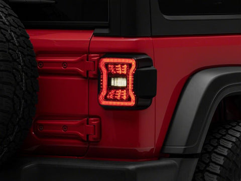 Raxiom 18-26 Jeep Wrangler JL LED Tail Lights- Red Housing- Smoked Lens - J181425