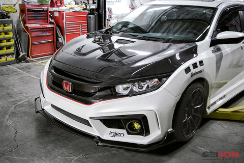 Seibon 2016-2017 Honda Civic Coupe/Sedan/Hatchback MR-Style Carbon Fiber Hood - HD16HDCV-MR