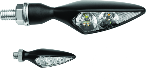 Kuryakyn Rhombus S Single Fuction Front Left Clear Lens Amber Satin Black - 2850