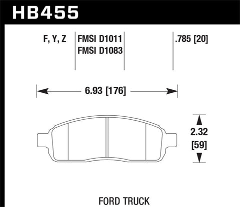 Hawk HPS Street Brake Pads - HB455F.785