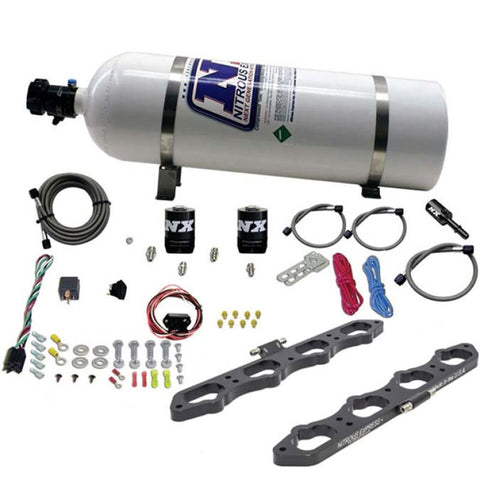 Nitrous Express Ford Coyote 5.0L V8 Nitrous Wet Port Plate Kit w/15lb Bottle - 20956-15