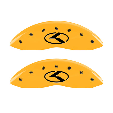 MGP 4 Caliper Covers Engraved Front & Rear Circle K/Kia Yellow finish black ch - 21183SCRKYL