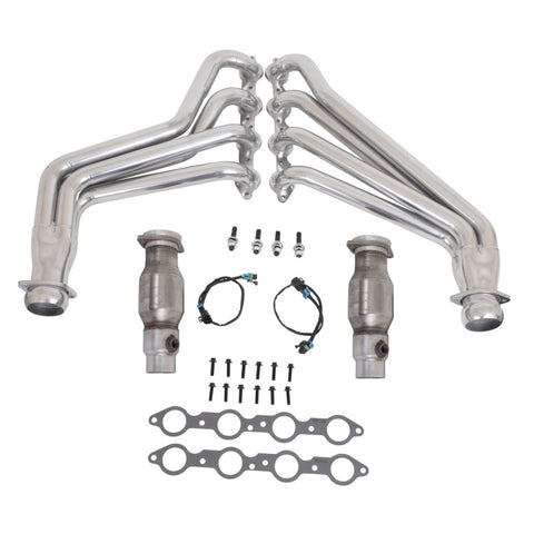 BBK 10-15 Camaro LS3 L99 Long Tube Exhaust Headers With Converters - 1-3/4 Silver Ceramic - 40210