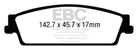 EBC 15+ Cadillac Escalade 6.2 2WD Yellowstuff Rear Brake Pads - DP43022R