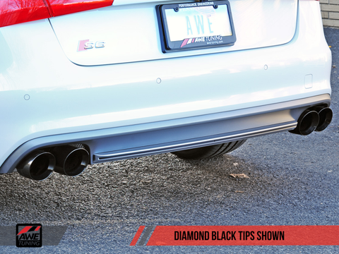 AWE Tuning Audi C7 / C7.5 S7 4.0T Track Edition Exhaust - Diamond Black Tips - 3020-43052