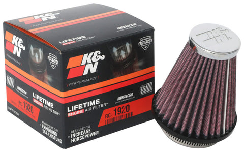 K&N Universal Clamp-On Air Filter 2-1/8in Flange 3-1/2in Base 2in Top 4in Height - RC-1920