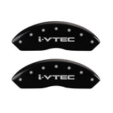MGP 4 Caliper Covers Engraved Front & Rear i-Vtec Black finish silver ch - 20199SIVTBK