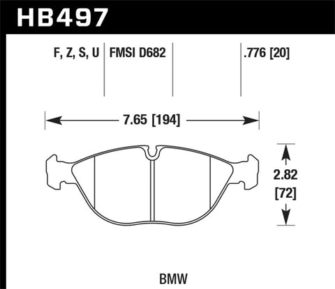 Hawk 04-06 Audi TT Quattro/04-05 VW Golf R32/96-01 BMW 750iL Performance HT-10 Race Front Brake Pads - HB497S.776
