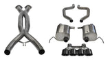 Corsa 15-19 Chevy Corvette Z06 3in Cat Back Exhaust Black Pro-Series Quad 4.5in Tip (Xtreme - 14766CBBLK
