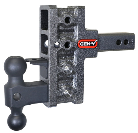 Gen-Y Mega Duty 2in Shank 5in Offset Drop 1.5K TW 10K Hitch w/GH-031 Dual-Ball/GH-032 Pintle Lock - GH-424