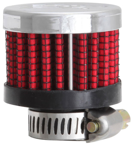 K&N Rubber Base Crankcase Vent Filter - 0.55in Flange ID 1.375in OD 1.125in Height - 62-2480
