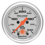 Autometer Ultra-Lite 2-1/16in. / 340 Degree F (Stepper Motor w/Peak & Warn) Oil Temperature Gauge - 4340