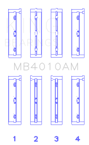 King Engine Bearings Isuzu 6Vd1 (Size +0.50mm) Main Bearing Set - MB4010AM0.5