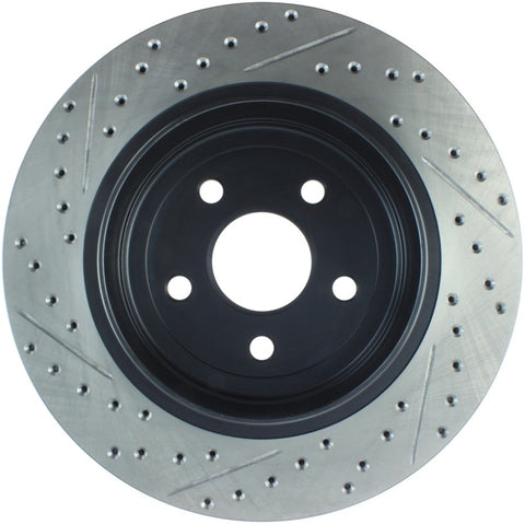 StopTech 12-15 Jeep Cherokee SRT8 Sport Slotted & Drilled Rear Driver Side Brake Rotor - 127.58009L