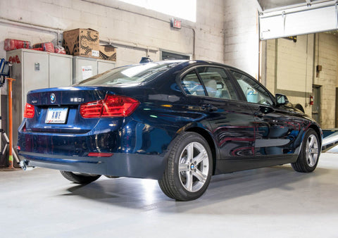 AWE Tuning BMW F30 320i Touring Exhaust & Performance Mid Pipe - Chrome Silver Tip (102mm) - 3015-22044