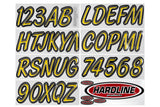 Hardline Boat Lettering Registration Kit 3 in. - 400 Yellow/Black - YEBKG400