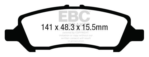 EBC 12+ Dodge Dart 1.4 Turbo Ultimax2 Rear Brake Pads - UD1647