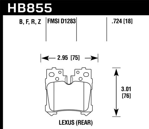 Hawk 07-17 Lexus LS460 / 08-16 Lexus LS600h Performance Ceramic Street Rear Brake Pads - HB855Z.724