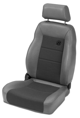 Bestop 76-86 Jeep Cj7 Front Passenger Side Trailmax II Pro Seat (Center Fabric Insert Charcoal/Gray) - 39460-09