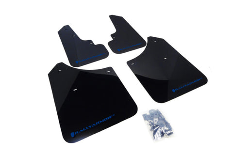 Rally Armor 03-08 Subaru Forester Black UR Mud Flap w/ Blue Logo - MF5-UR-BLK/BL