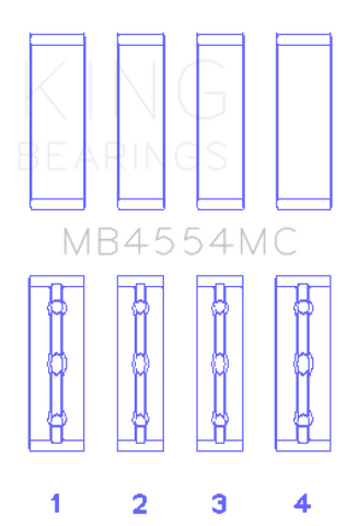 King Engine Bearings Toyota 22GR-FE Main Bearing Set - MB4554MC