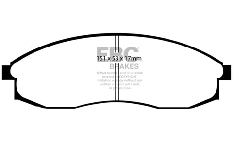 EBC 93-98 Nissan Skyline (R33) 2.5 GTS Yellowstuff Front Brake Pads - DP41082R