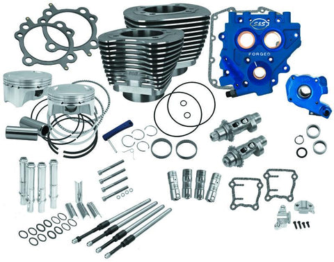 S&S Cycle 07-17 BT 110in Power Package - Wrinkle Black - 330-0668