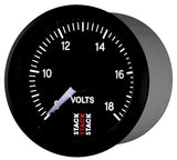 Autometer Stack 52mm 8-18V Pro Stepper Motor Battery Voltage Gauge - Black - ST3316