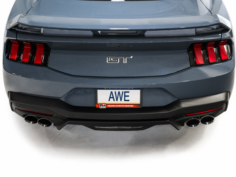 AWE 2024 Ford Mustang GT Fastback S650 RWD SwitchPath Cat-Back Exhaust w/ Quad Chrome Silver Tips - 3025-42650